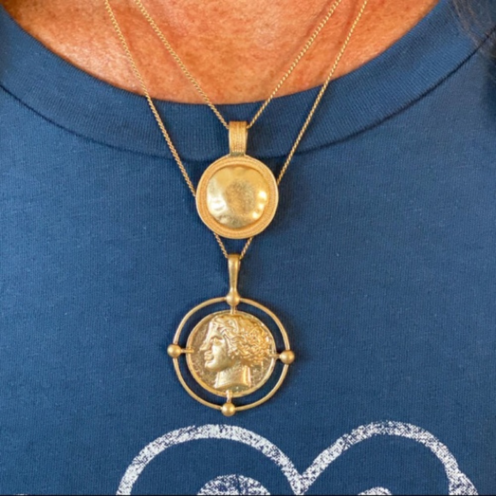 GP Layered Double Coin Necklace - Picture 3 of 3